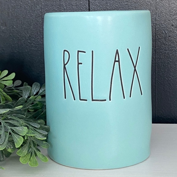 Rae Dunn Other - Rae Dunn RELAX scented candle turquoise blue teal